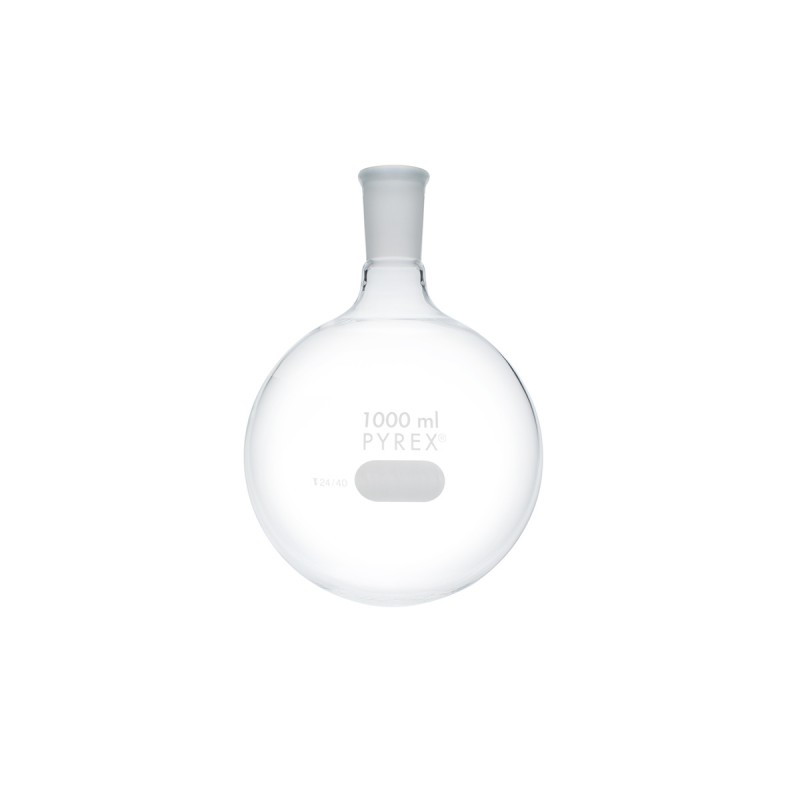 Corning 4320-1L PYREX® 1L Short Neck Boiling Flask, Round Bottom, 24/40 Standard Taper Joint