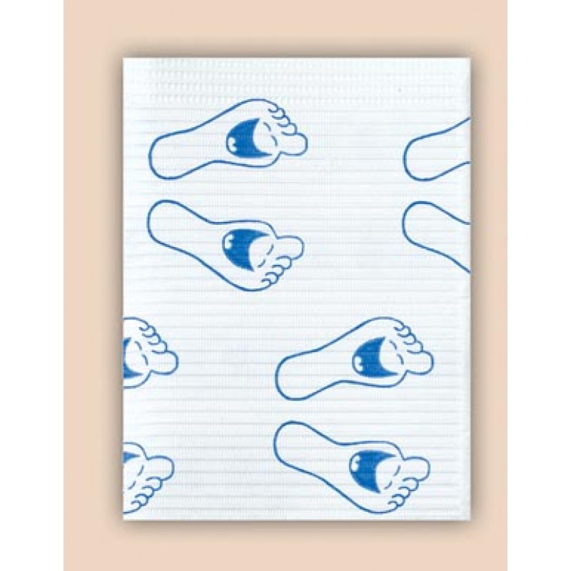 Crosstex International WTXFP Towel, 3-Ply Paper, 19" x 13", Happy Feet, 500/cs