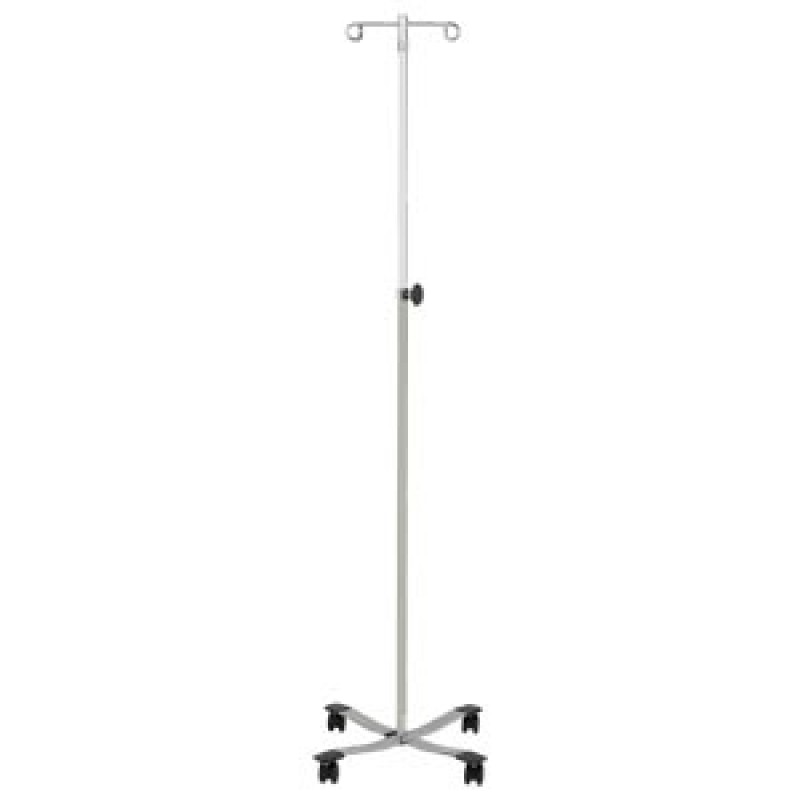 Blickman Industries 0561310000 IV Stand, 2 Hook, Tru Loc Mechanism, 4 Leg, Chrome Base (DROP SHIP ONLY)