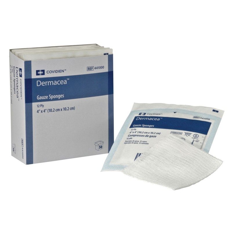 Gauze Sponge, 4" x 4", 8-Ply, Sterile 2s, 25 pch/bx, 24 bx/cs (Continental US Only)