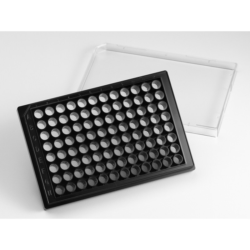 Corning 4442 Corning® Elplasia® 96-well Black/Clear Round Bottom Ultra-Low Attachment, Microcavity Microplate, with Lid