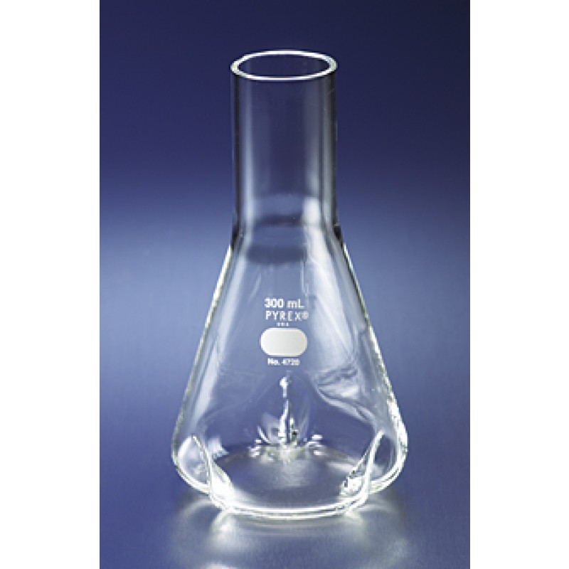 Corning 4446-125 PYREX® 125 mL Delong Shaker Erlenmeyer Flask with Extra Deep Baffles