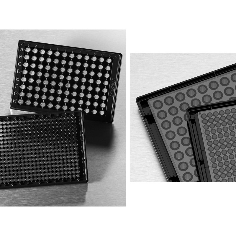 Corning 4518 Corning® 384-well High Content Imaging, Low base, Film Bottom Microplate, with Lid