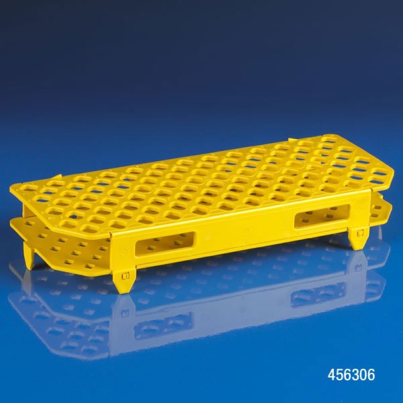 Yellow Globe Scientific 100 Place Microcentrifuge Tube Rack, SKU 456306