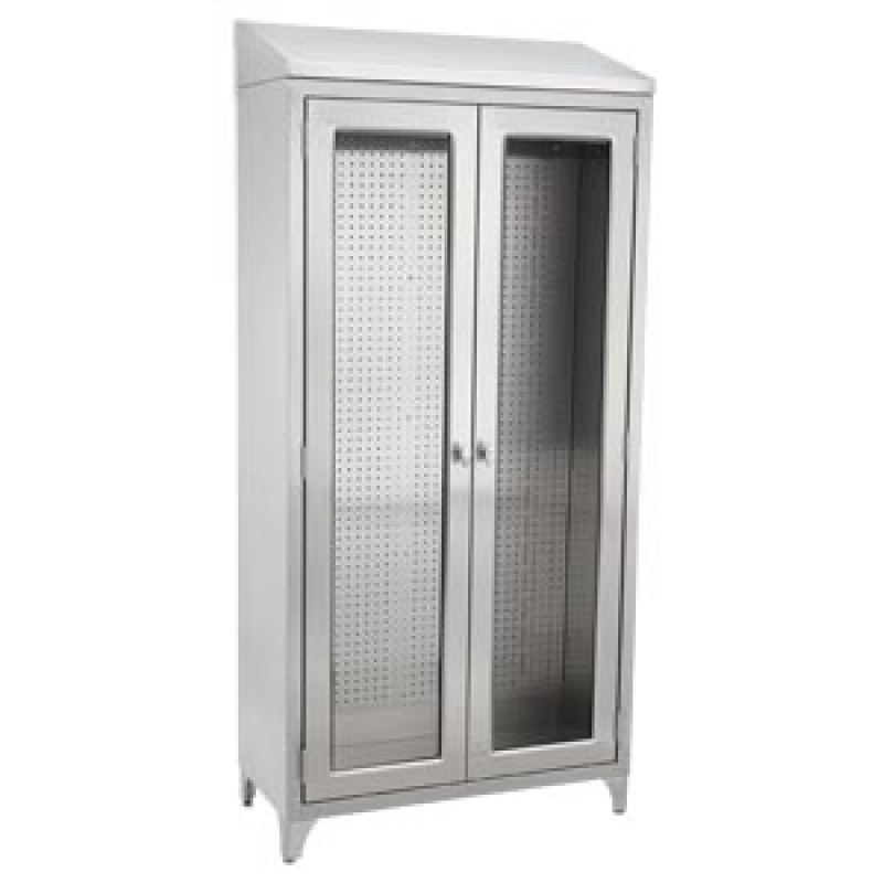 Blickman Industries 1537960000 Walter Cabinet 47 5/8"W x 76"H x 16"D, Glides, Stainless Steel Pegboard (DROP SHIP ONLY)
