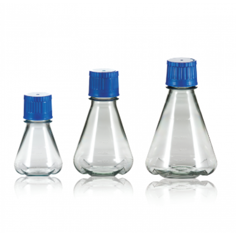 WHEATON WPFBC2000S Polycarbonate Shake Flask, Baffled Base, 53B, Case of 6, 2000 mL