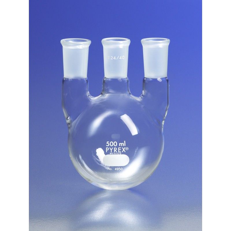 Corning 4950-3L PYREX® 3L Three Neck Distilling Flask with Vertical Neck 24/40 Standard Taper Joints