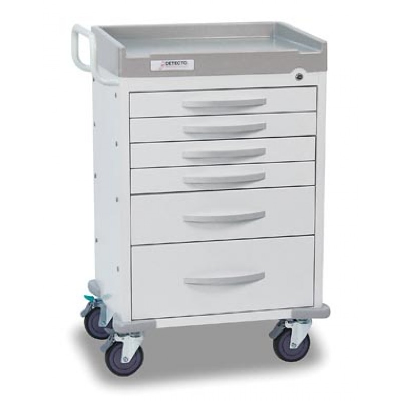 Detecto RC333369WHT Detecto Rescue Series General Purpose Medical Cart, 6 White Drawers (DROP SHIP ONLY)