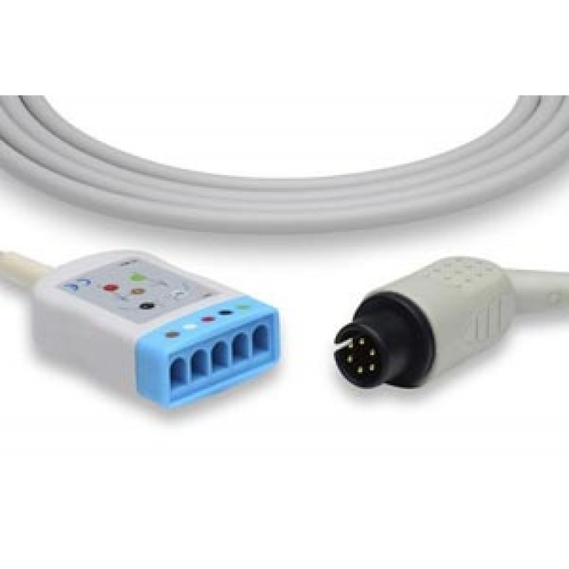 Cables and Sensors TR-25400 ECG Trunk Cable, 3/5 Leads, Mindray > Datascope Compatible w/ OEM: 0012-00-1255-01, 0012-00-1255-02, 0012-00-1255-03, 0012-00-1255-04, 0012-00-1255-05, 0012-00-1255-06, 0010-30-42782, CB-83516R-DS (DROP SHIP ONLY) (Freight Term