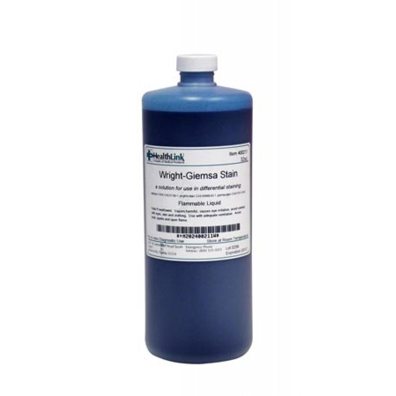 EDM3 Company LLC 400211 Wright Giemsa Stain, 32 oz (Item is Non-Returnable) (US Only) (Item is considered HAZMAT and cannot ship via Air or to AK, GU, HI, PR, VI)