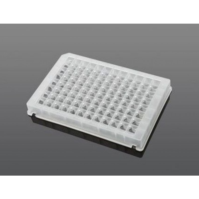 0.5 ml 96-Well Deep Well Plate, V Conical Bottom, Square well, sterile, 5/pk, 50/cs