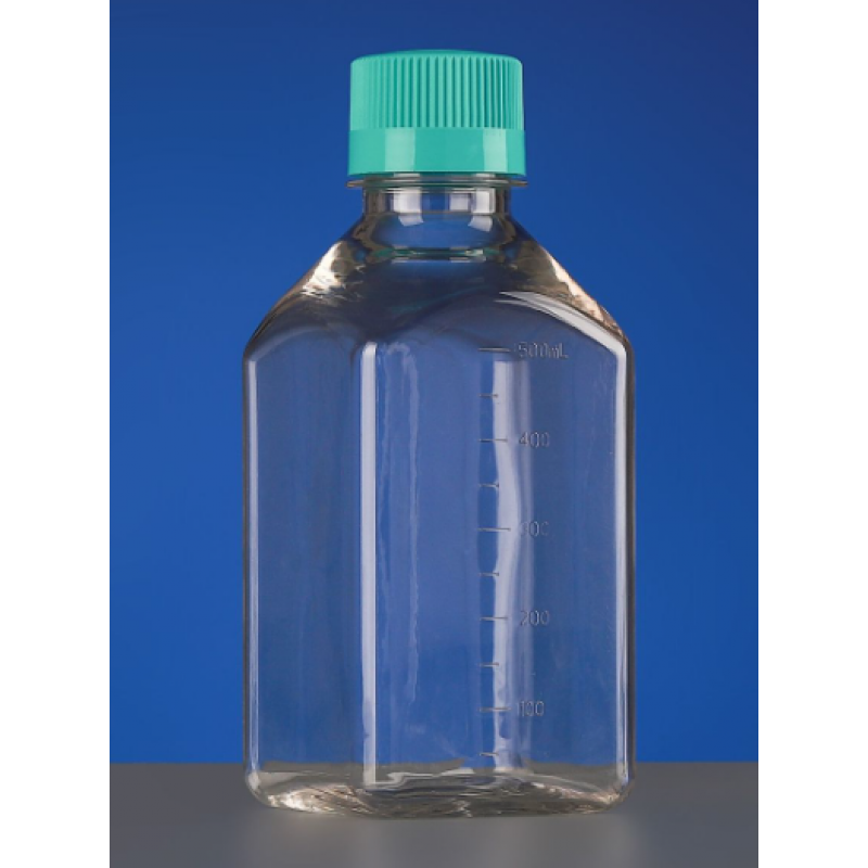 Nest Scientific 500mL Square Shape PETG Media Bottles, 333511, Sterile, 8/pk, 24/cs