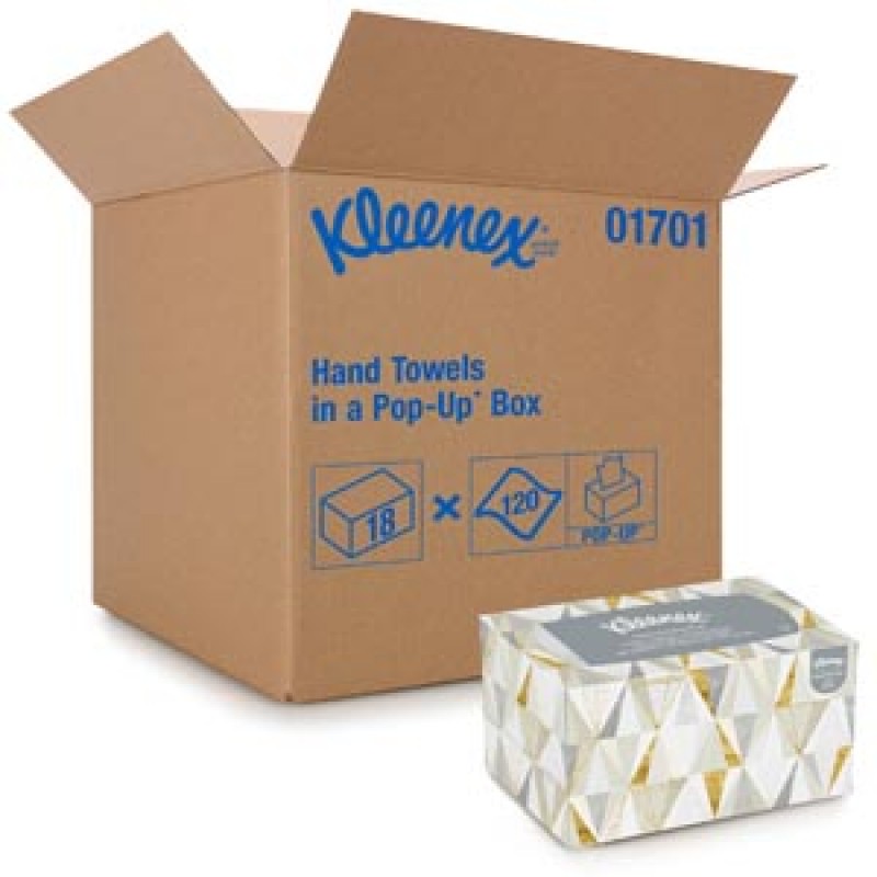 Kimberly-Clark Professional 01701 Hand Towel, Pop-Up Box, White, 1-Ply, 9" x 10½", 120 Sheet/bx, 18 bx/cs (42 cs/plt) (Products cannot be sold on Amazon.com or any other 3rd party site)