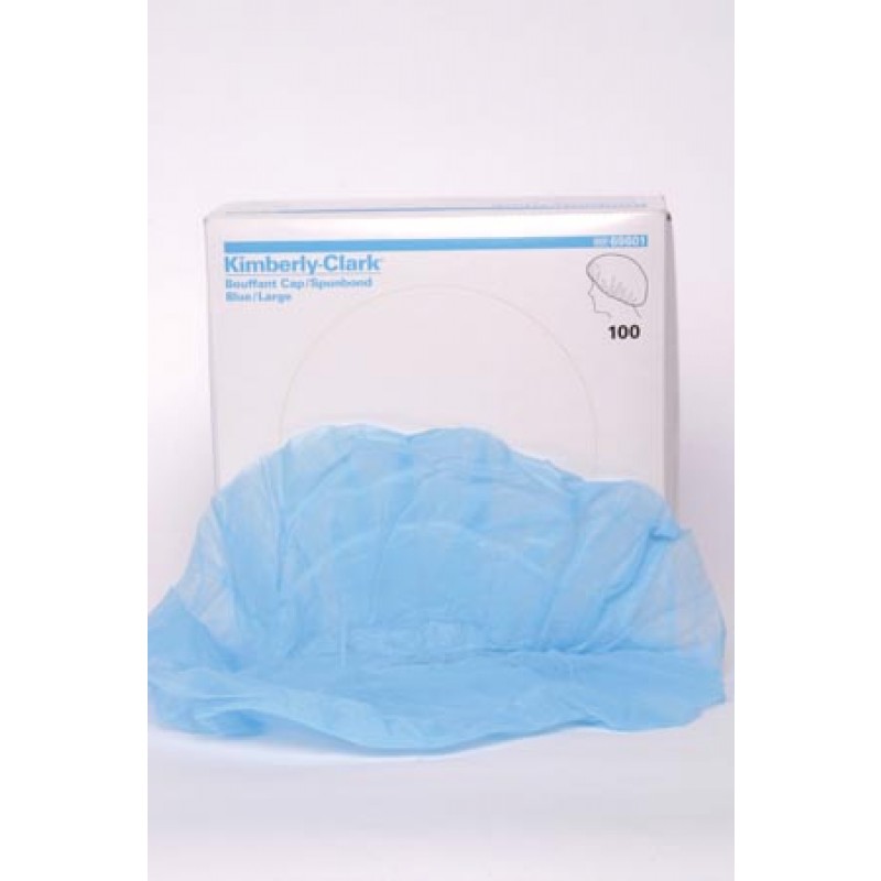 O&M Halyard 69801 Bouffant Cap Spunbound, Blue, Large (24"), 100/ctn, 5 ctn/cs (US Only)