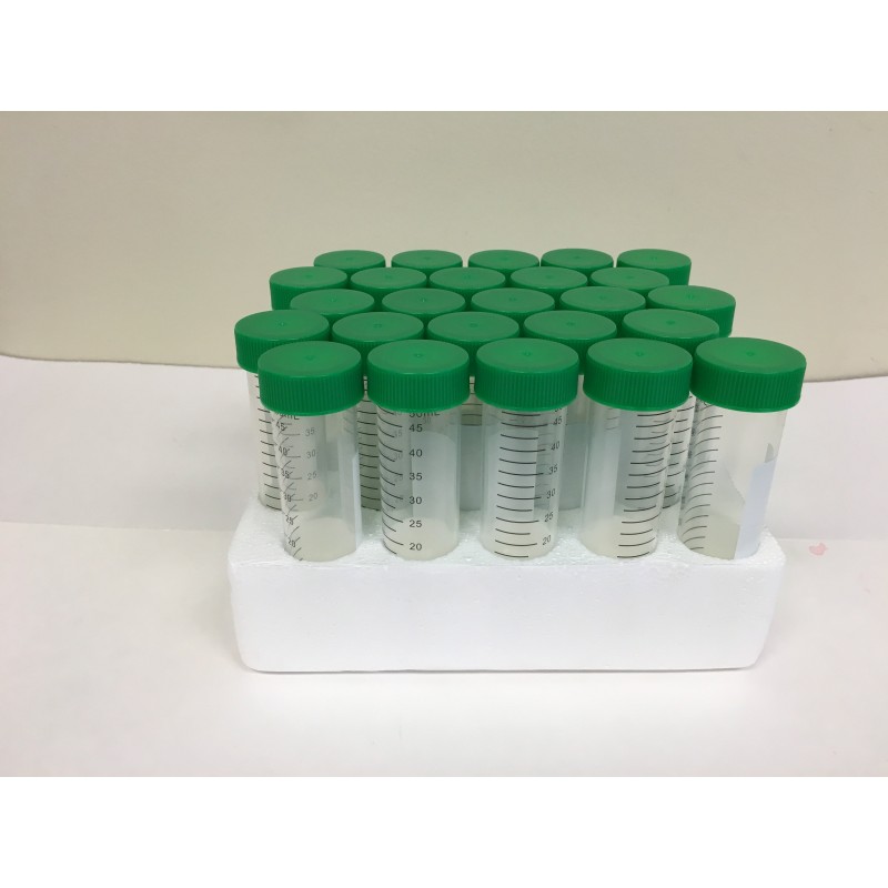 229422 CELLTREAT 50 mL Centrifuge Tube, Clear, Sterile, Foam Racks (300 Tubes/Case, 25 Tubes/Rack)