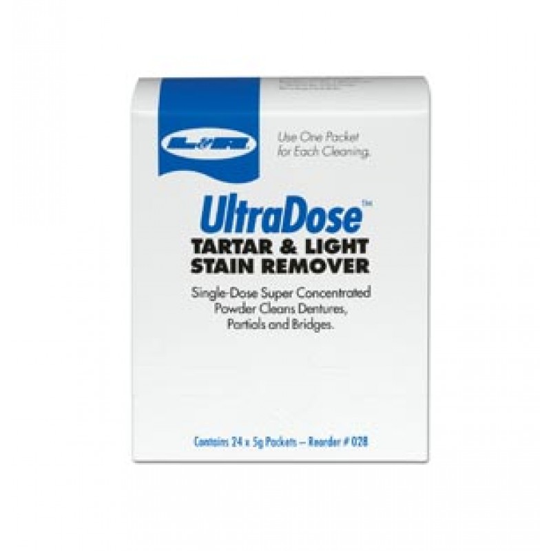 L&R Manufacturing Company 028 UltraDose Tartar & Light Stain Remover Powder, 1 oz Packet, 24/bx, 6 bx/cs