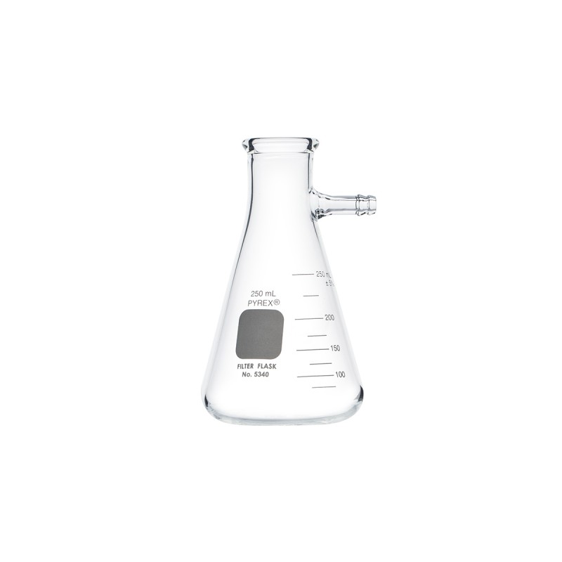 Corning 5340-250 PYREX® 250 mL Heavy Wall Filtering Flasks with Sidearm Tubulation