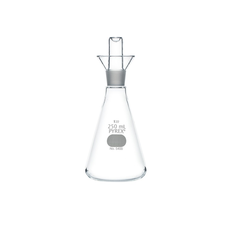 Corning 5400-250 PYREX® 250 mL Iodine Determination Flasks with Glass No. 22 Standard Taper Stopper