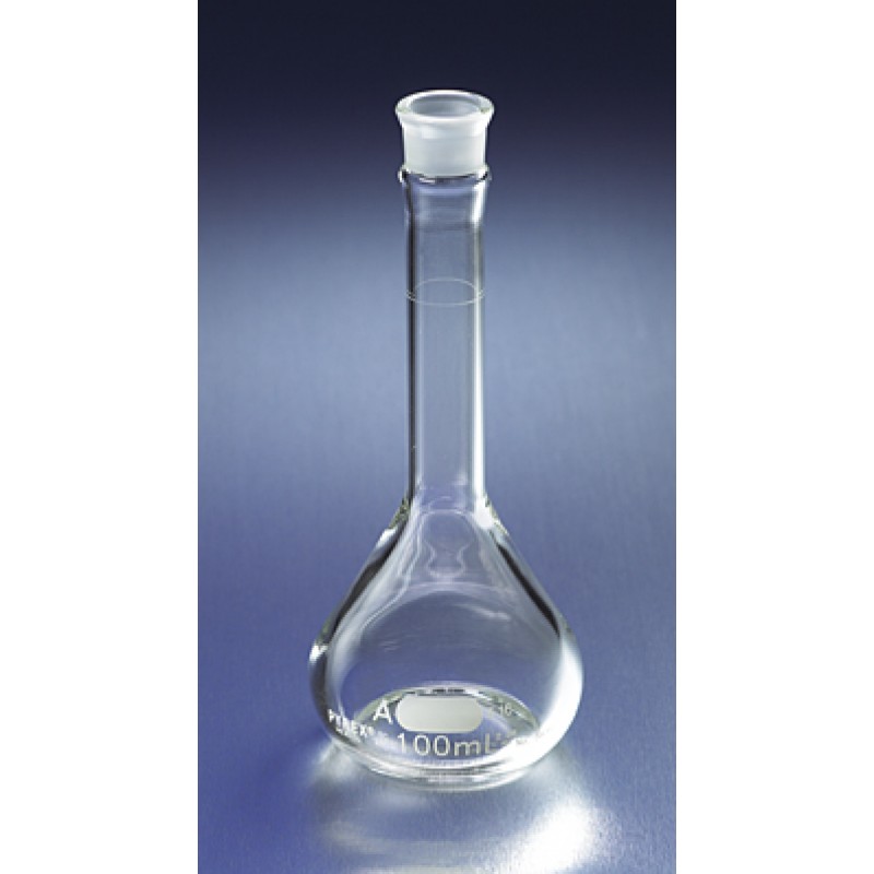 Corning 5635-250 PYREX® 250 mL EZ Access™ Wide Mouth Volumetric Flask, Class A, Heavy Duty, with Glass Standard Taper Stopper