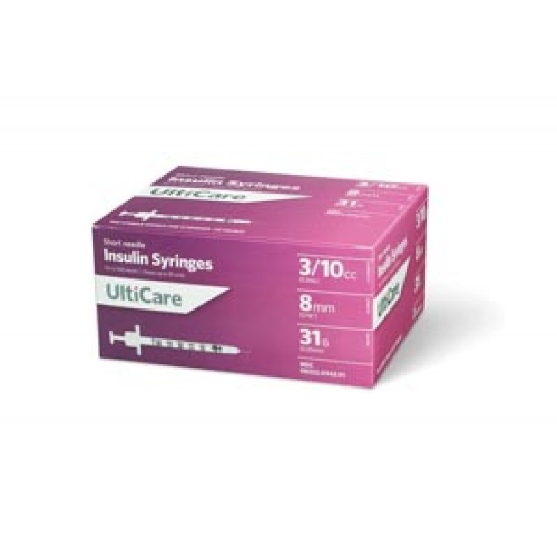 UltiMed, Inc. 9439 Insulin Syringe, 3/10cc, 31G x 5/16", 100/bx