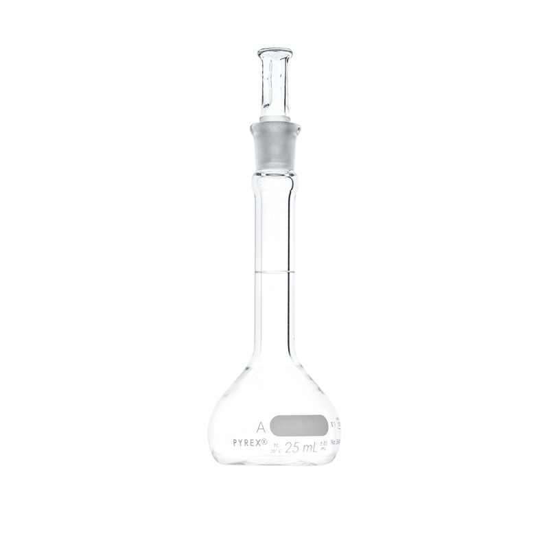 Corning 5640-250 PYREX® 250 mL Class A Volumetric Flasks with PYREX® Glass Standard Taper Stopper
