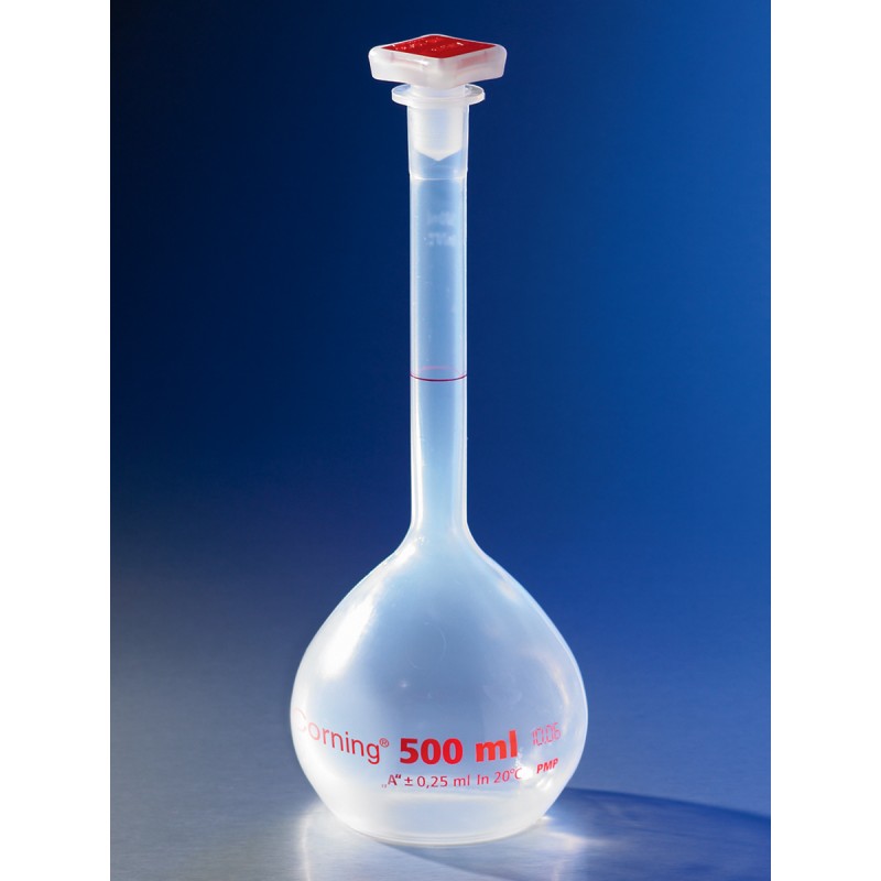 Corning 5640P-1L Corning® 1L Class A Reusable Plastic Volumetric Flask, Polymethylpentene with 24/29 Tapered PP Stopper