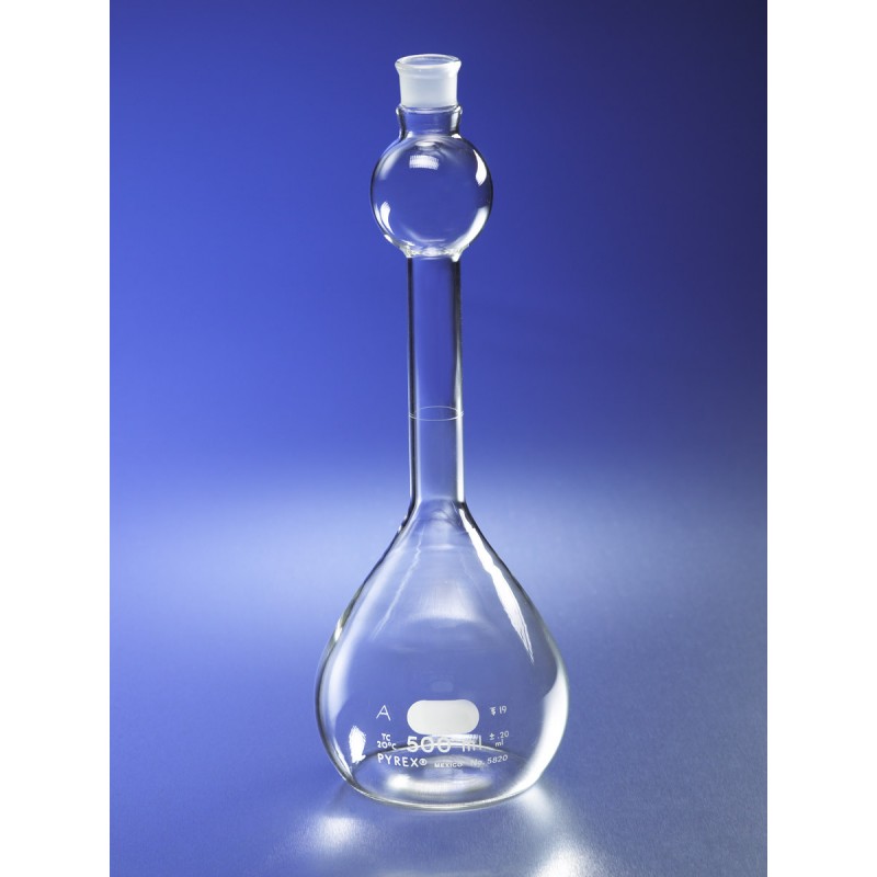 Corning 5820-2L PYREX® 2L Class A Mixing Volumetric Flask with Glass Standard Taper Stopper