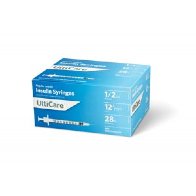UltiMed, Inc. 8258 Insulin Syringe, 1/2cc, 28G x ½", 100/bx