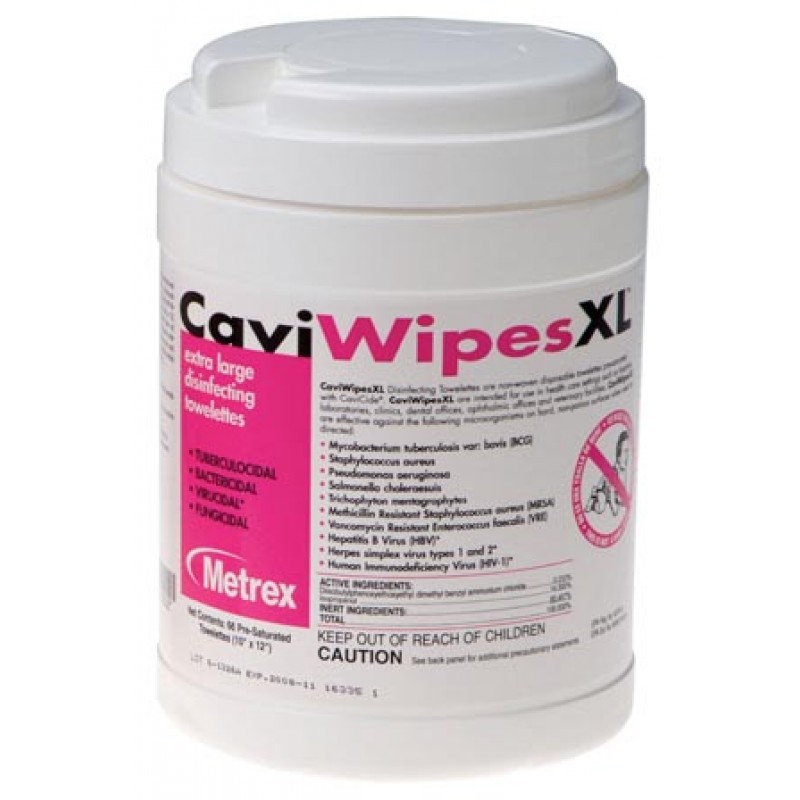 Metrex Research Corporation 13-1150 XL CaviWipes, 65 Wipes, 12 canisters/cs (40 cs/plt) (091264) (US Only)