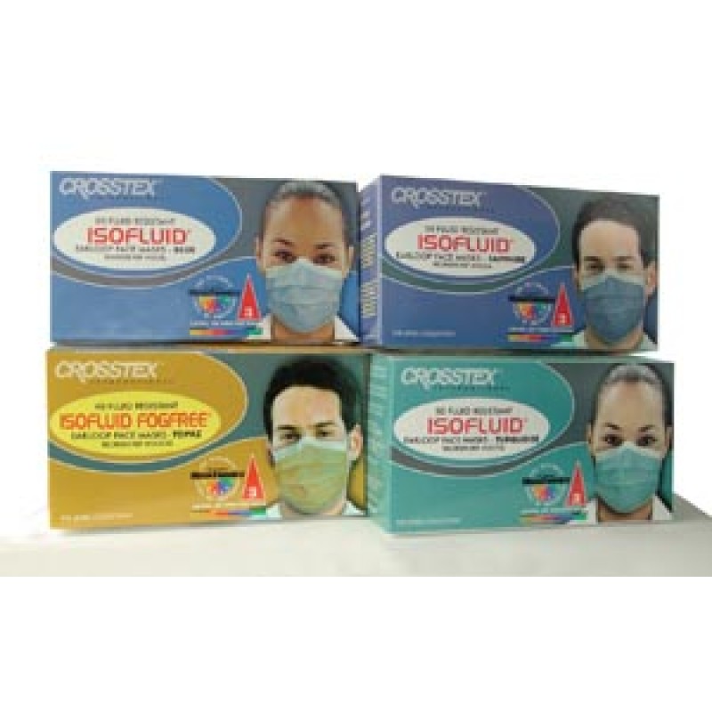 Crosstex International GCITQ ASTM Level 1 Mask, Latex Free (LF), Turquoise, 50/bx, 10 bx/ctn