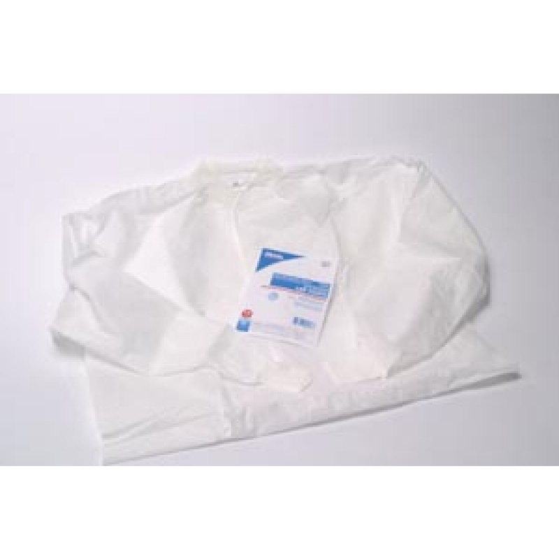 Dukal Corporation 341 Lab Coat, Medium, Full Length, Anti-Static, No Pockets, White, 35gm SMS, 10/bg, 5 bg/cs (36 cs/plt)