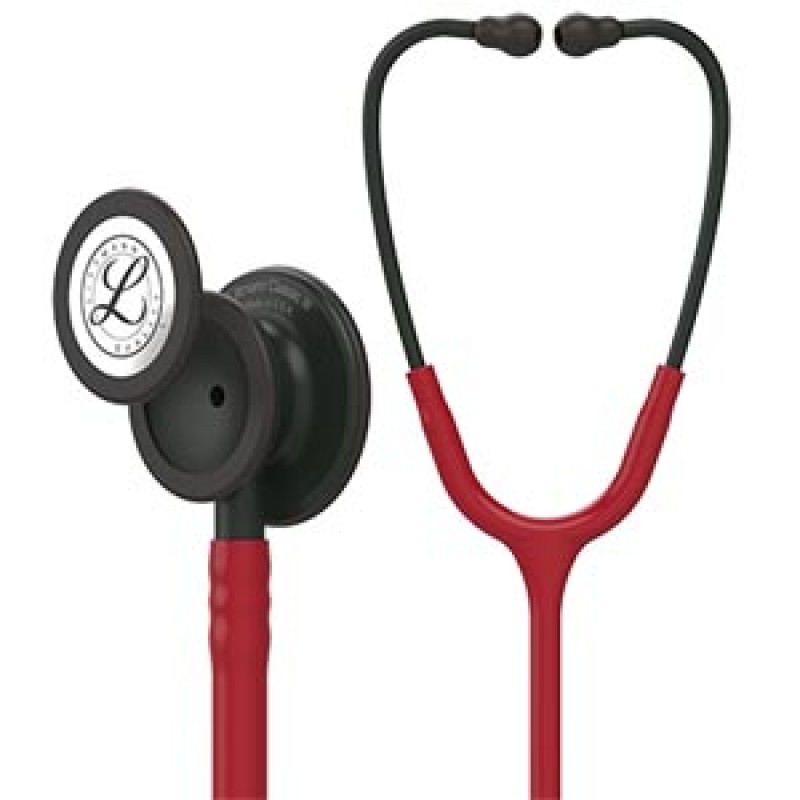 3M Health Care 5868 Stethoscope, Black-Finish Chestpiece, Burgundy Tubing, 27" (Continental US+HI Only) (Littmann items are only available for sale online by distributors authorized by 3M Littmann)