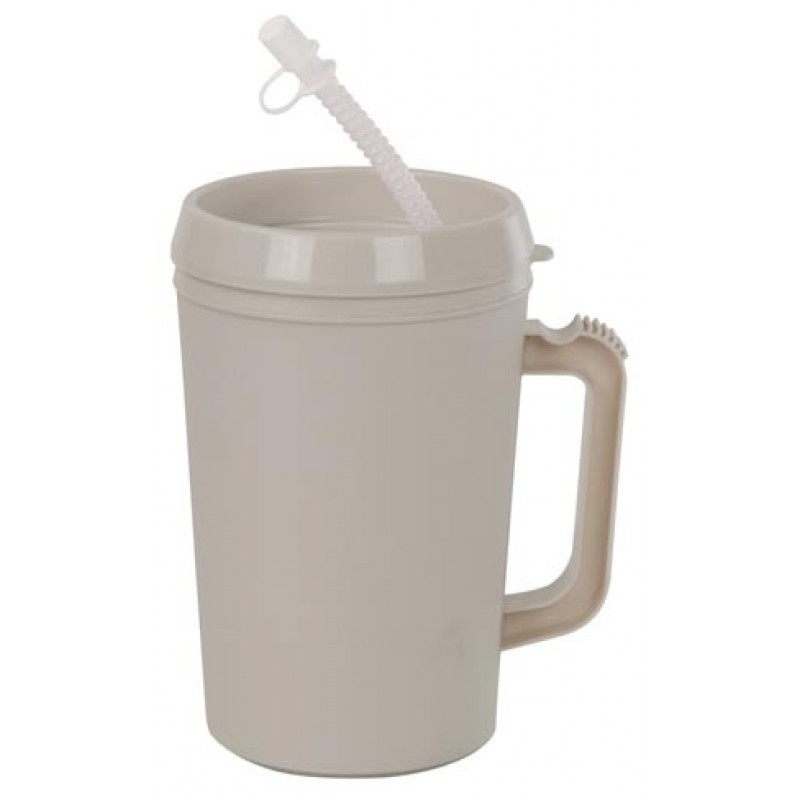 GMAX Industries, Inc. GP55208 Insulated Mug, with Straw, 22 oz, Gray, 48/cs