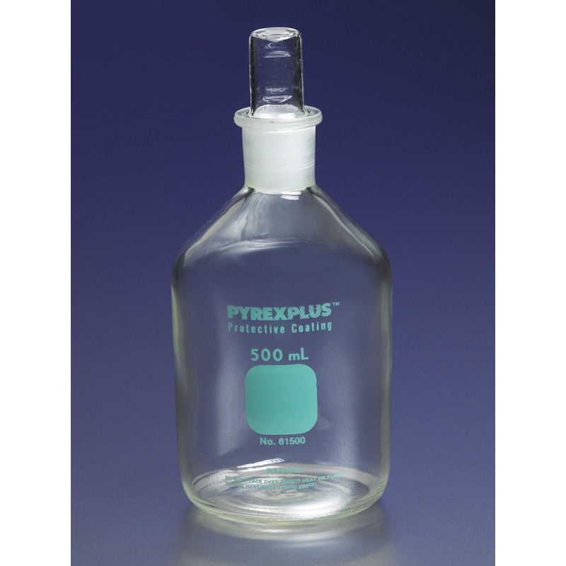 Corning 61500-125 PYREXPLUS® 125 mL Narrow Mouth Reagent Storage Bottles with Standard Taper Stopper