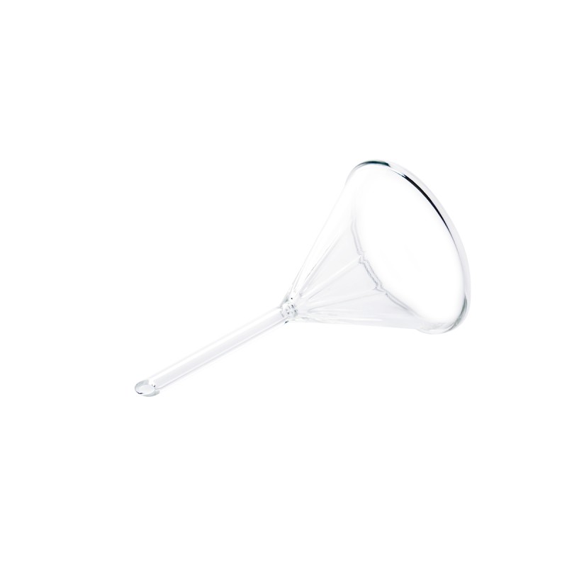 Corning 6180-75 PYREX® 75 mm Diameter 60° Angle Fluted Funnel, Short Stem