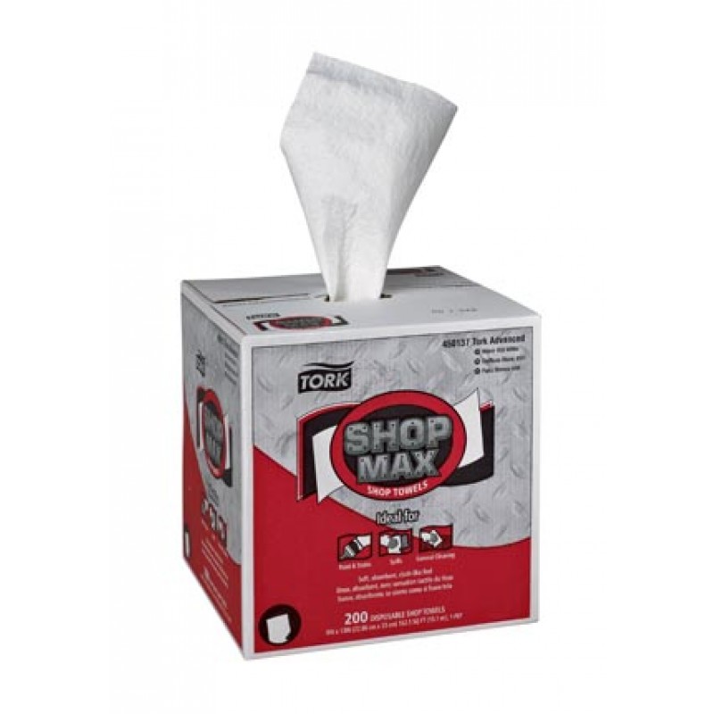 Essity Professional Hygiene North America, LLC 450137 ShopMax Wiper, Centerfeed, Advanced, White, 1-Ply, 216.67ft, 200 sht/bx, 4 bx/cs (40 cs/plt)