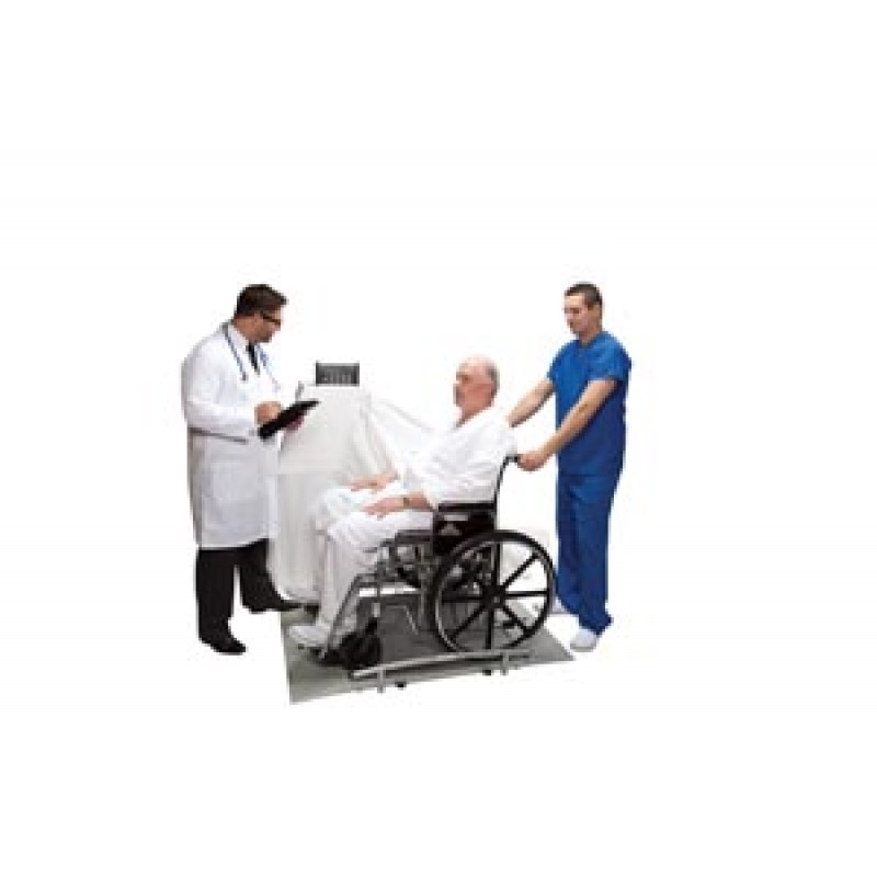 Pelstar LLC/Health O Meter Professional Scales 2650KL Digital Wheelchair Dual Ramp Scale, Capacity: 1000 lbs/454 kg, Platform Dimension 31½" x 31½", Ramp Size 10"W x 31¼"D, (2) Wheels, 120V Adapter (included) or (6) AA Batteries (not included), ¾" LCD Rem