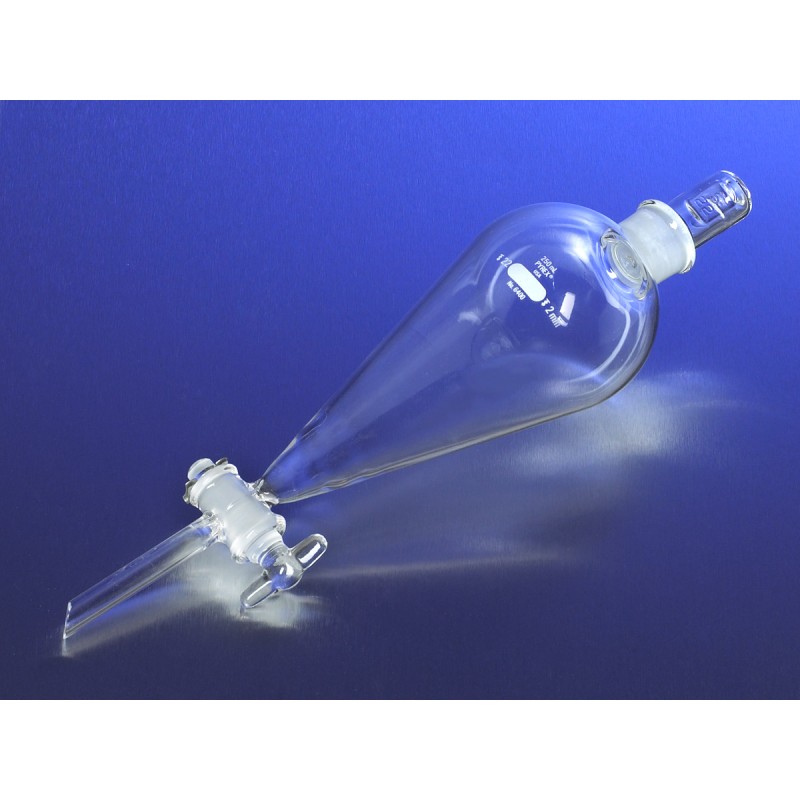 Corning 6400-60 PYREX® 60 mL Squibb Glass Separatory Funnel, Glass Standard Taper Stopper and Standard Taper Stopcock