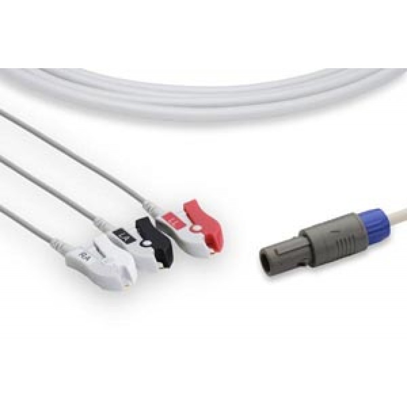 Cables and Sensors C2363P0 Direct-Connect ECG Cable, 3 Leads Clip, Siemens Compatible w/ OEM: 7396448 (DROP SHIP ONLY) (Freight Terms are Prepaid & Added to Invoice - Contact Vendor for Specifics)