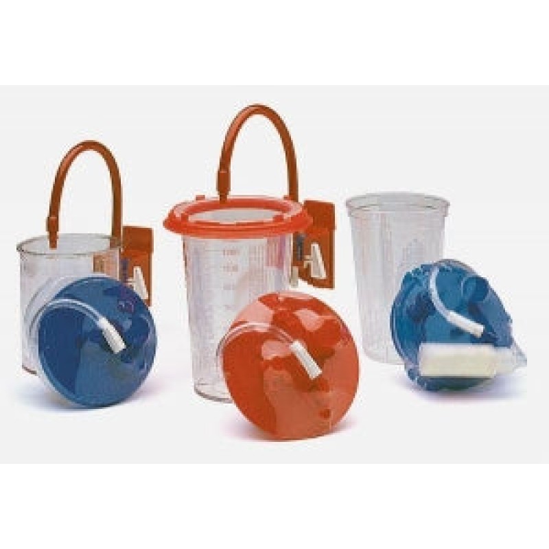 Medi-Vac® Flexible Polycarbonate Suction Canister with Tee Connection, 1500CC, 1/cs (Made to Order; Manufacturer Est. 4Wk Leadtime) (Continental US Only)