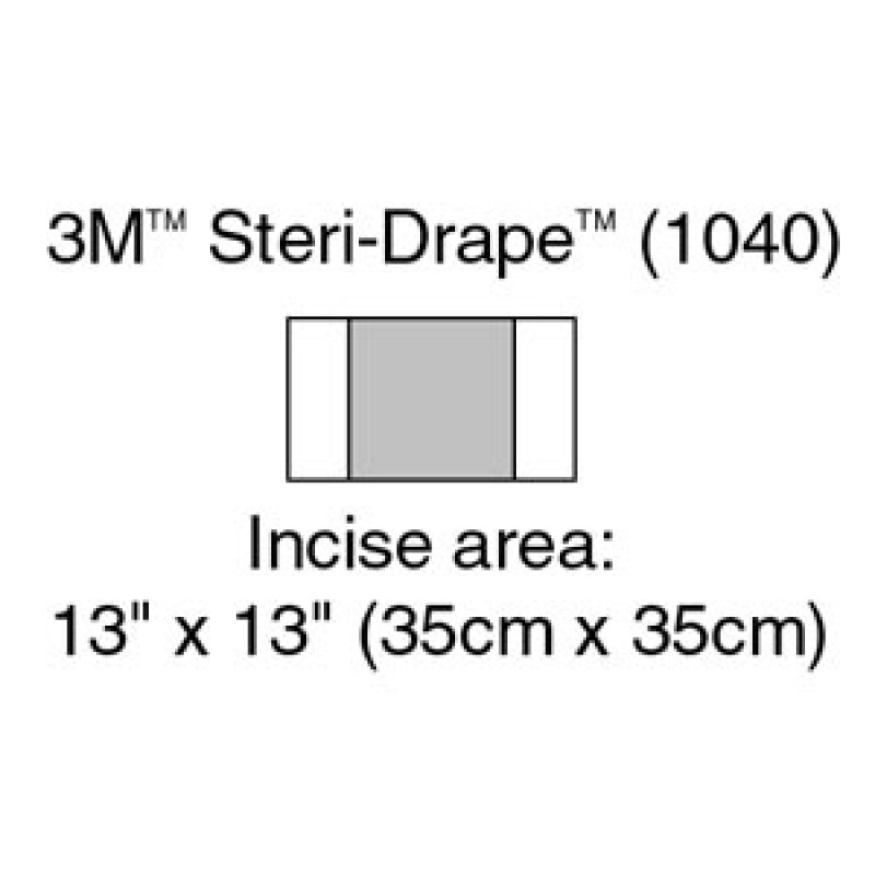 3M Health Care 1040 Incise Drape, Overall 23" x 13", Incise 13" x 13", 10/bx, 4 bx/cs (Continental US+HI Only)