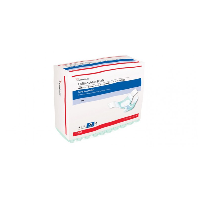 Adult Brief, XXL, Bariatric, Green, Cloth-Like Backsheet, Refastenable, Waist 65"-69", 12/bg, 4 bg/cs (Continental US Only