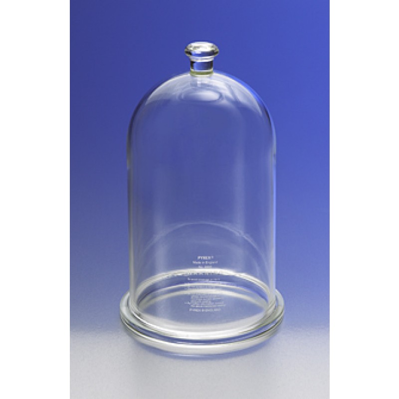 Corning 6885-165 PYREX® 165 mm Diameter Bell Jar with Top Knob and Ground Flange