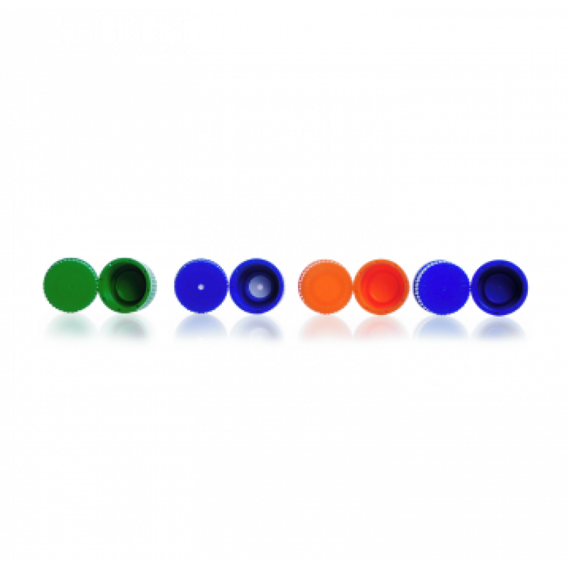KIMBLE 14395C-45 GL45 Storage Bottle Cap, Blue, Cs of 10