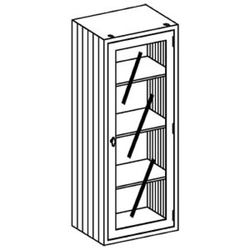 Blickman Industries 1716724000 Equipment and Supplies Cabinet 24 1/8"W x 60"H x 18"D Supplies Cabinet, Right Glass Door, (3) Stainless Steel Adjustable Shelves (DROP SHIP ONLY)