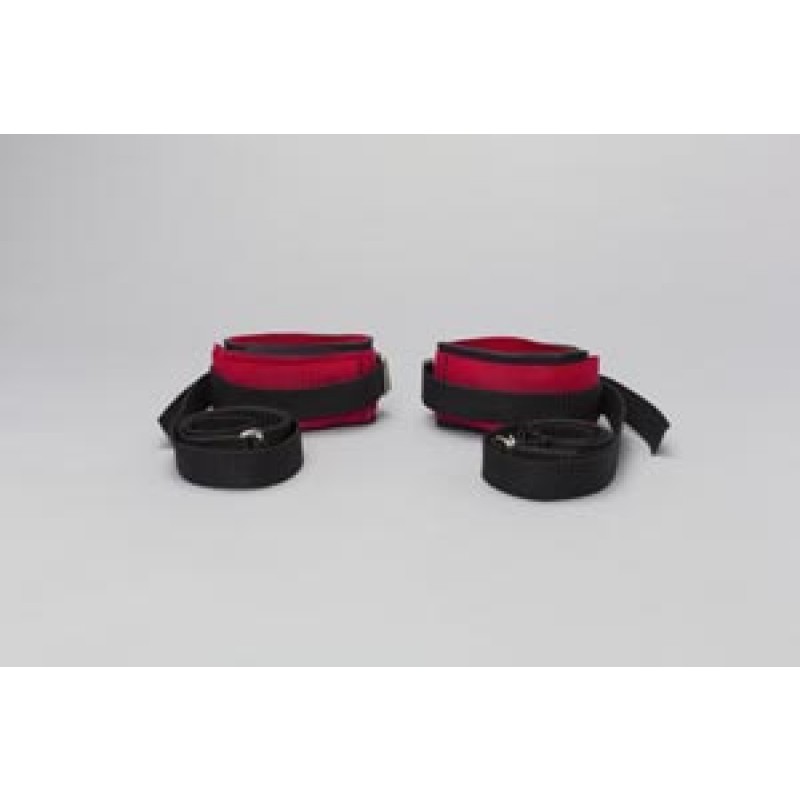 TIDI Products, LLC 2791 Posey Ankle Restraint, Twice-as-Tough, One Size Fits Most, Hook and Loop/Quick Release Buckle, 2-Strap, w/ Easy to Apply D-Rings, 50in, Neoprene, Red (Continental US + HI Only)