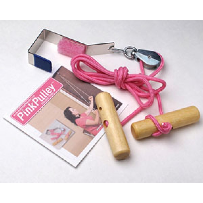 Therapeutic Dimensions, Inc. PK-PULLEY Pink Shoulder Pulley w/metal door bracket and Breast Cancer Patient instructional guide (092148) (DROP SHIP ONLY)