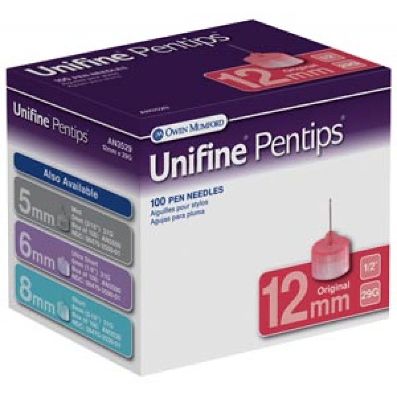 Owen Mumford AN3529 Original Pen Needle, 12mm, 29G, 100/bx
