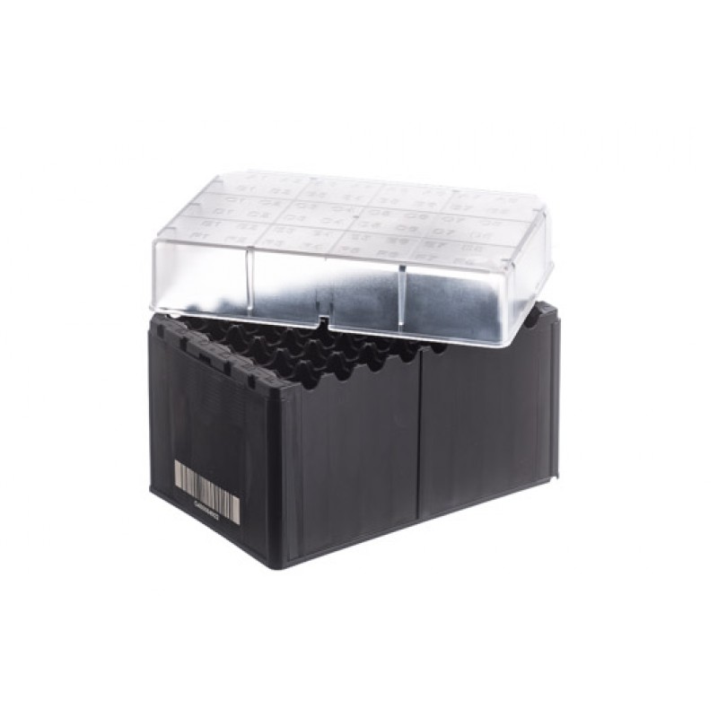 48-way Datamatrix RACK for 4 mL Cryo.s, PP, BLK w/Natural High Lid, custom barcoded