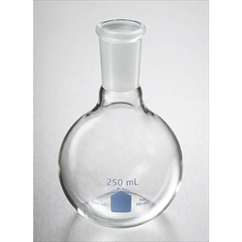 Corning 70100-125 PYREX® VISTA™ 125 mL Short Neck Boiling Flask, Flat Bottom, 24/40 Standard Taper Joint